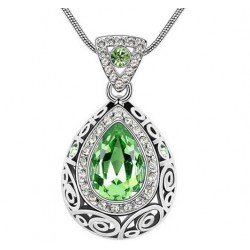 Sea green austrian crystal big water drop pendant